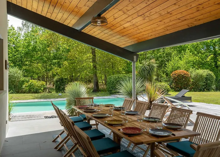 Contemporaine 14 Pers. Avec Piscine Chauffee Et Jardin - Dune Du Pyla Et Plages A Proximite - Fr-1-319-512 * 비스카로세