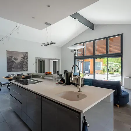 Contemporaine 14 Pers. Avec Piscine Chauffee Et Jardin - Dune Du Pyla Et Plages A Proximite - Fr-1-319-512 *